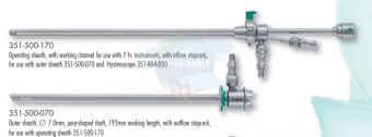 Тубус эндоскопический операционный для гистероскопии, внутренний, для использования с 351-500-070 и оптикой 4мм, 30°, с 1 краном для подачи жидкости, инструментальным каналом 7 Charr.