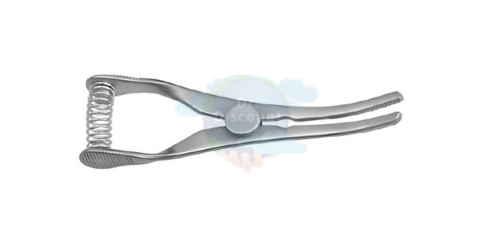 Зажим "Бульдог", атравматический, слегка изогнутый, титановый, длина 5 см